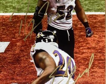 Ray Lewis & Ed Reed Baltimore Ravens Signed 8x10 Photo COA Hologram