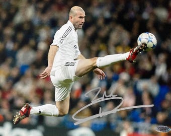 Zinedine Zidane Signed 8x10 Soccer Photo COA & Hologram