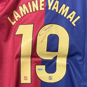 ラミネ・ヤマル サイン入り #19 FC バルセロナ ジャージ COA