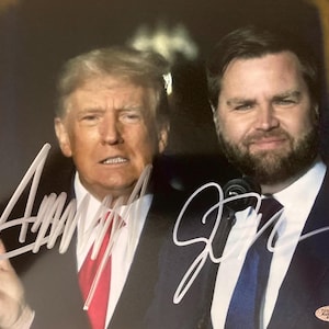 Donald Trump President JD Vance Vice President Signed 8x10 Photo COA & Hologram