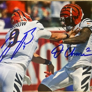 Joe Burrow Ja’Marr Chase Cincinnati Bengals Signed 8x10 Photo COA Hologram