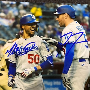 Freddie Freeman Mookie Betts Signed Los Angeles Dodgers 8x10 Photo COA & Hologram