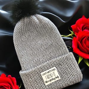 Smut Reader Knit Beanie – Spicy Romance Book Club, Faux Fur Pom