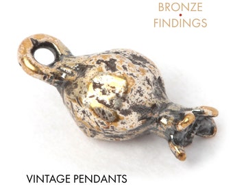 Nature pomegranate fruit bronze jewelry findings charm
