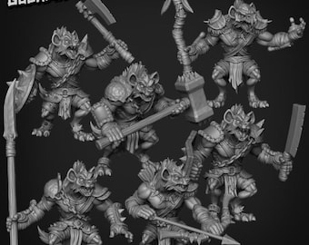 Gnoll Kriegersband Bundle Kollektion | 3D Gedruckte Harz Minis | D&D | Goon Meister Spiele