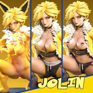 Jolin Waifumon Unpainted Figure Kit, (1:12mm Scale) 18+ NSFW