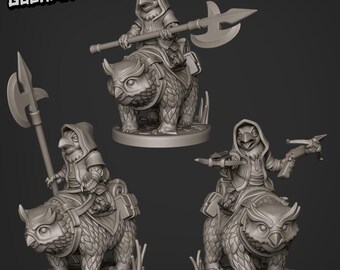Crow &quot;Kenku&quot; Eulenreiter-Kollektion | 3D Gedruckte Harz Minis | D&D | Goon Meister Spiele