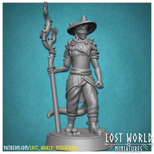 Tiefling Spore Druid | 3D Printed Resin Miniature | D&D | Lost World Miniatures