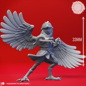 Owlin Swashbuckler | 3D Printed Miniature | D&D | Yasashii Kyojin
