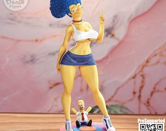 Marge Simpson | Unpainted Display 18+ Figure Kit | Various Scales | NSFW Fan Art | Peach Figure