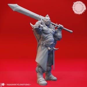 Orc Warchief w/ Greatsword | 3D Printed Miniature | D&D | Yasashii Kyojin