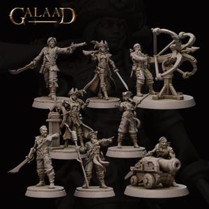 Pirate Crew, Resin Mini, D&D, Dungeons and Dragons, Pathfinders, Galaad Miniatures