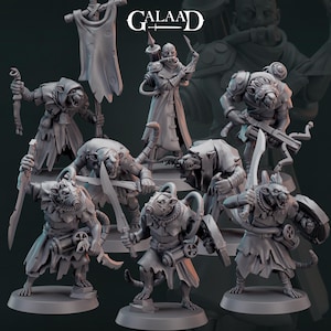 Clan de la Plaga Ratkin / Pack de miniaturas de resina para D&D / Miniaturas Galaad