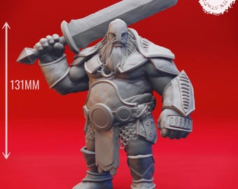 Espadachines gigantes de fuego / Miniatura impresa en 3D / D&D / Yasashii Kyojin