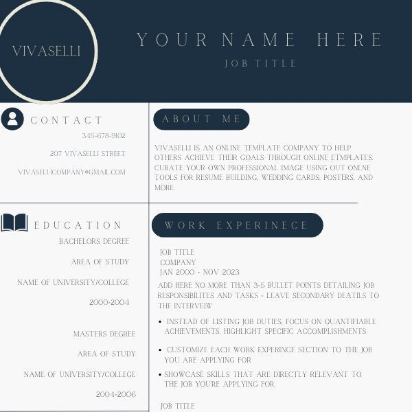 Resume Templates Powerpoint Templates Posters Etsy