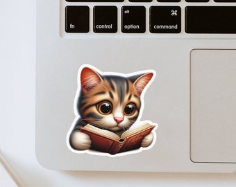 Cat Sticker, Cat Mom Gift, Funny Cat Sticker, Notebook Sticker, Laptop Sticker, Waterproof Decal, Cute Cat Sticker For Your Water Bottle