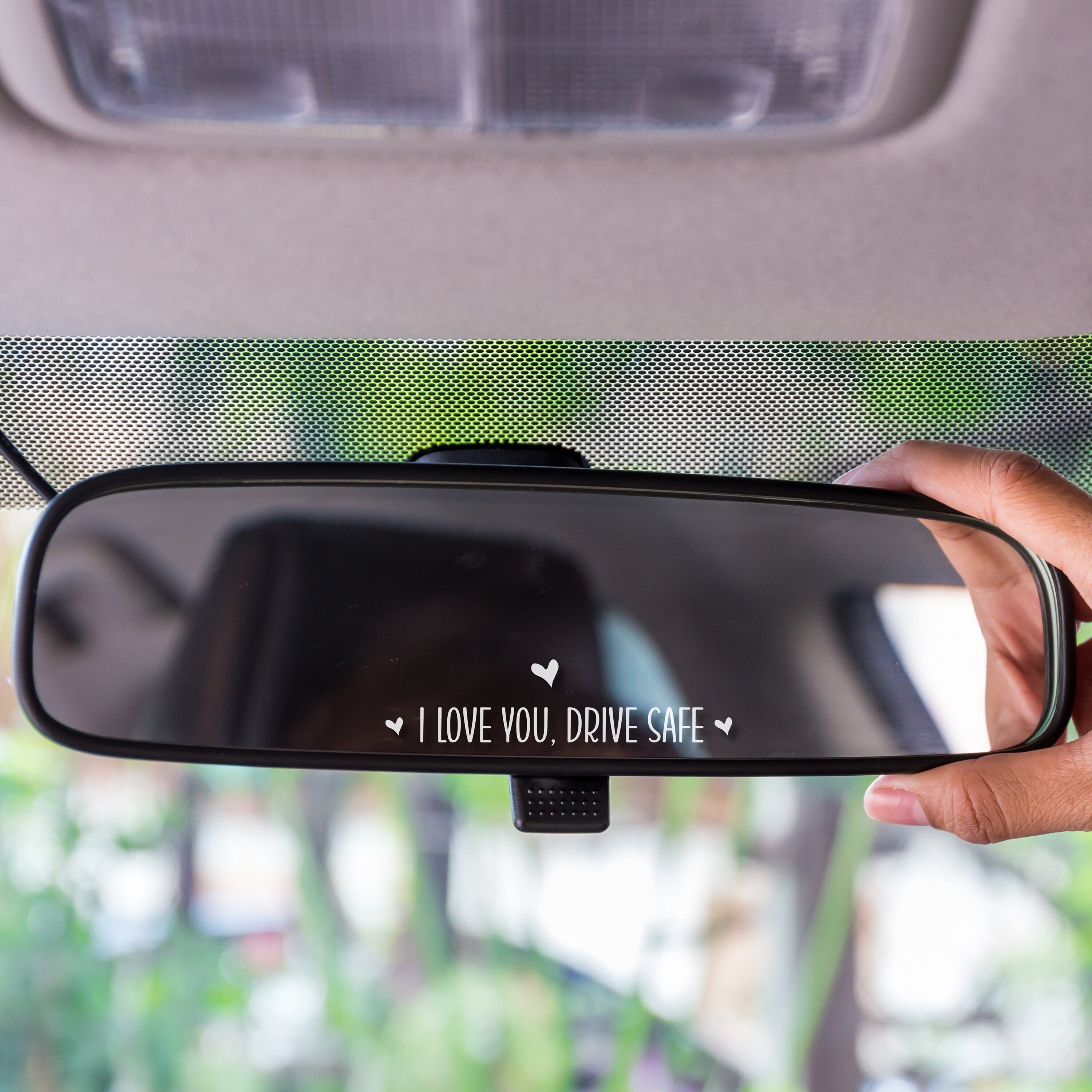 I Love You Drive Safe Mirror Decal, Boyfriend Car Gift, Rearview Mirror ...