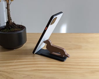 Dachshund - Phone Stand - Animal Dog shaped Phone Holder - Various colour options