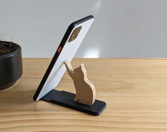 Cat - Phone Stand - Animal shaped Phone Holder - Various colour options