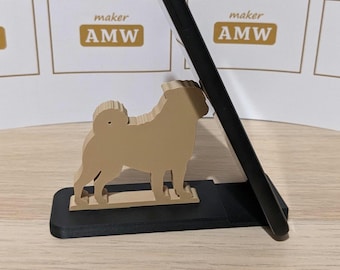 Pug - Phone Stand - Animal Dog shaped Phone Holder - Various colour options