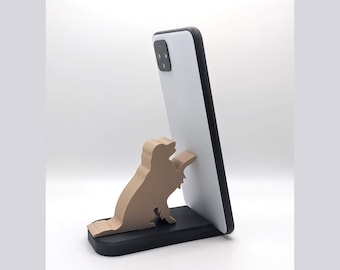 Golden Retriever (Dog) Mobile Phone Stand or Tablet Stand. Choice of colours.