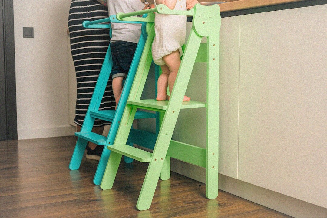 Space Saving Kitchen Step Stool Toddler Kitchen Step Stool Etsy