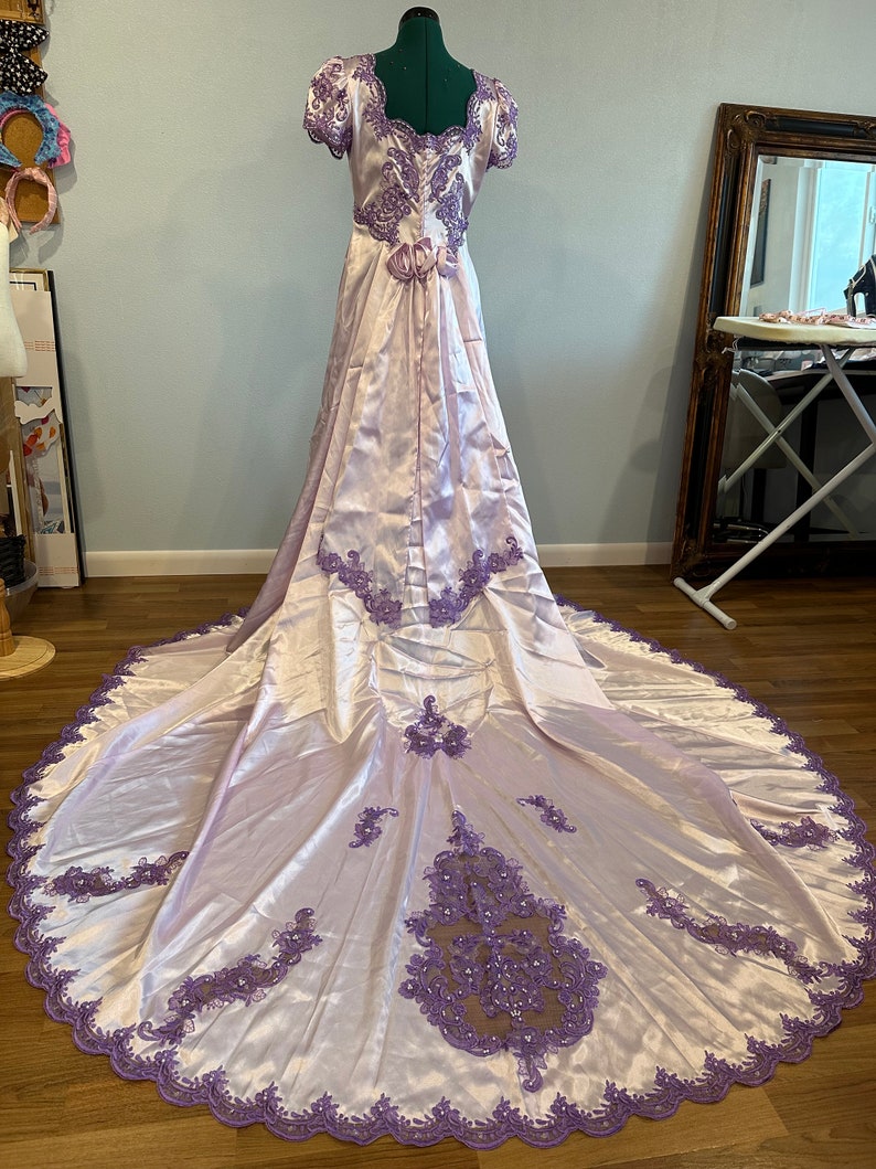 Elegant Purple Satin Wedding Dress for Timeless Romance