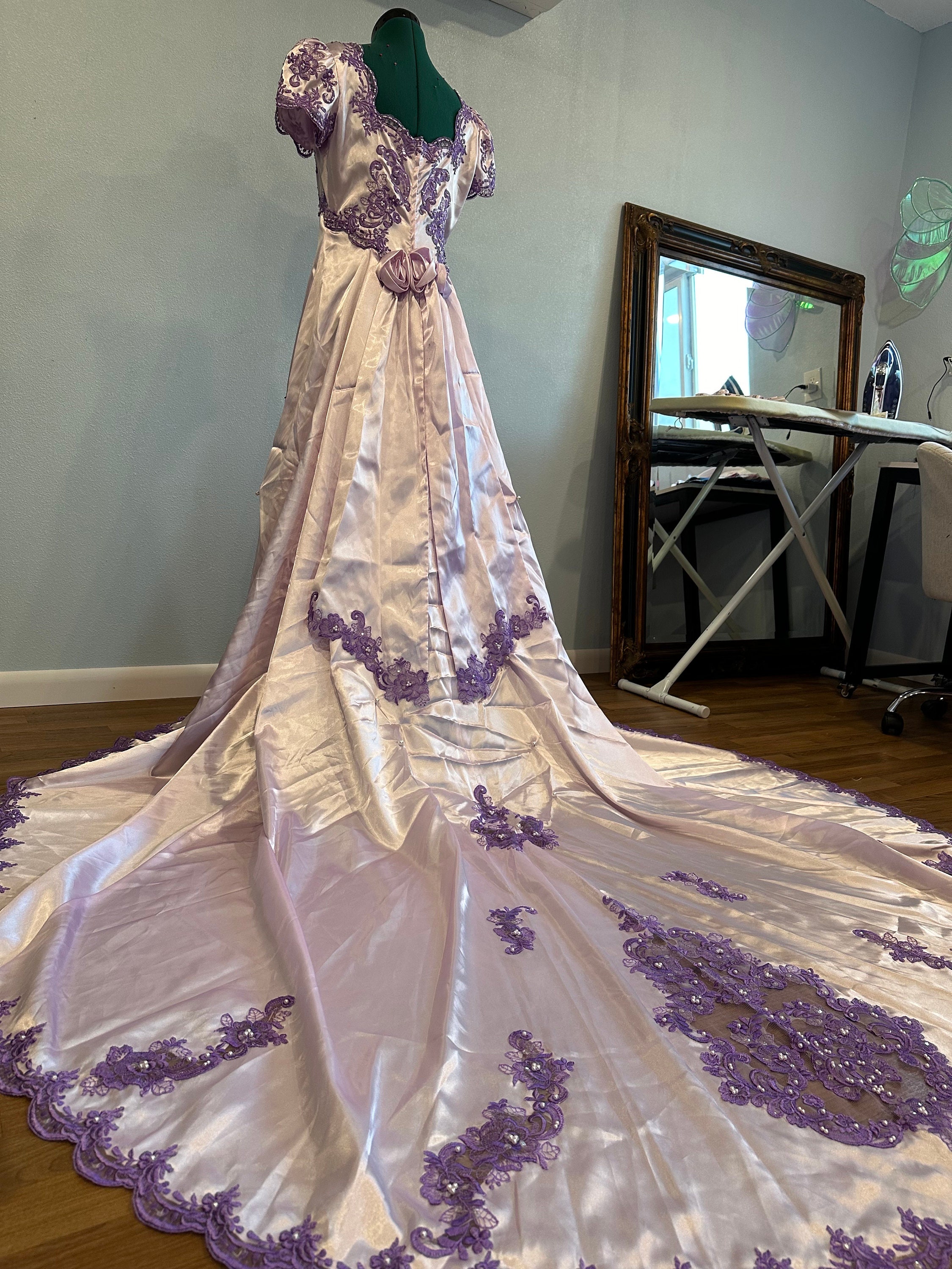 Purple Blue Ombre Wedding Dress