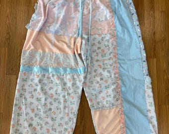 patchwork play pants | large size | Bunny Blue Easter