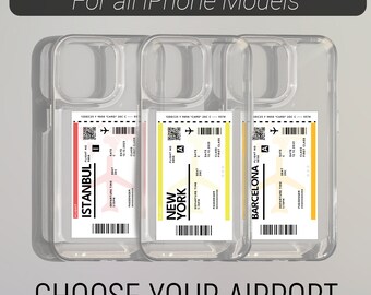 Airplane Flight Ticket Case Mobile Phone Case Custom iPhone 15, 14, 13, 12, 11, Pro & Pro Max