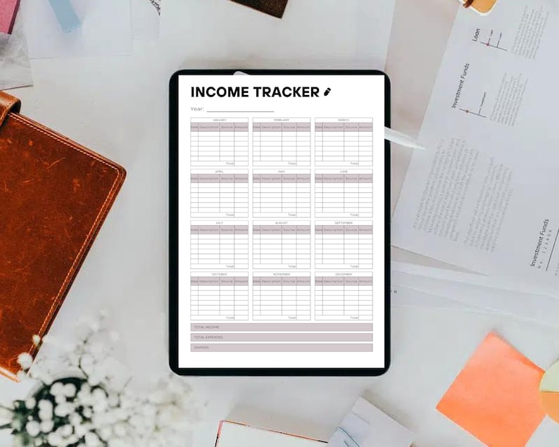 Income Tracker Printable Template, Personal / Business Income Tracker ...