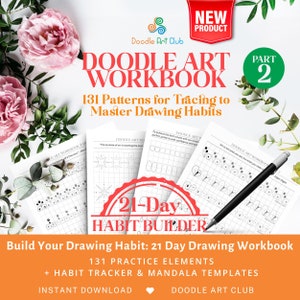 Pacchetto di Pattern Training per principianti. Modelli PDF per Mandala, Ricalco, Calligrafia, Arteterapia, Carta digitale. Fogli di lavoro stampabili.
