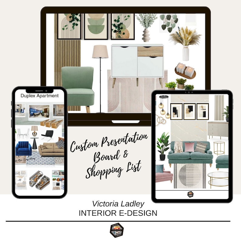 Custom Interior Design, Made to Order Presentation Board & Clickable ...