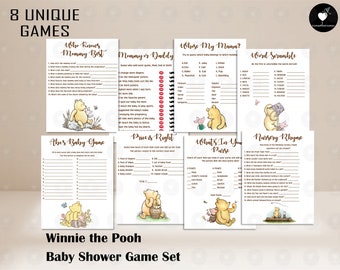 Classic Winnie the Pooh Baby Shower Games, White