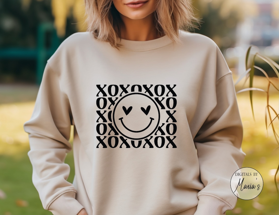 Love Happy Face SVG PNG Hugs and Kisses Svg, Valentine's Day, Xoxo Svg ...