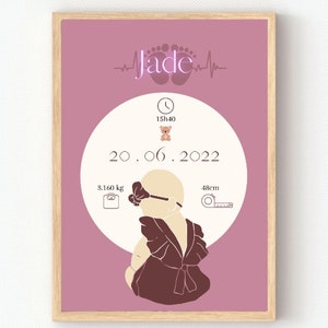 Nacimiento femenino rosa Póster