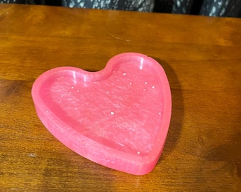 Heart Shaped Resin Coaster with Lipped Edge | Celestial Drink Coaster | Handmade Boho Cosmic Decor | Unique Resin Gift