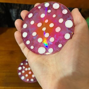 Rainbow Holographic Coasters with UV Reactive Ink zdjęcie 14