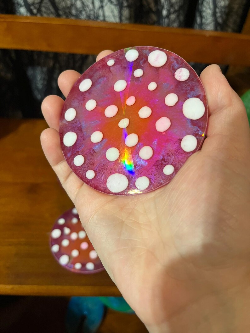 Rainbow Holographic Coasters with UV Reactive Ink zdjęcie 14