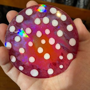 Rainbow Holographic Coasters with UV Reactive Ink zdjęcie 7