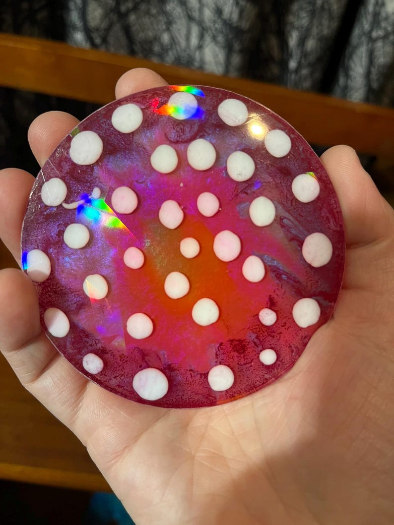 Rainbow Holographic Coasters with UV Reactive Ink zdjęcie 7