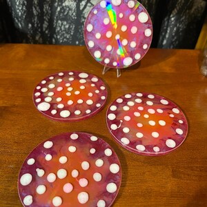 Rainbow Holographic Coasters with UV Reactive Ink zdjęcie 1