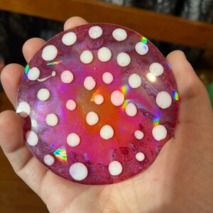 Rainbow Holographic Coasters with UV Reactive Ink zdjęcie 6
