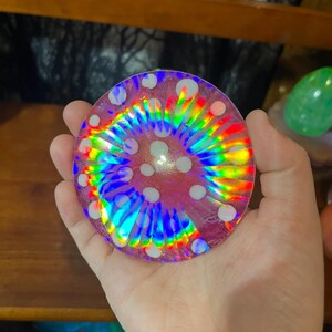 Rainbow Holographic Coasters with UV Reactive Ink zdjęcie 2
