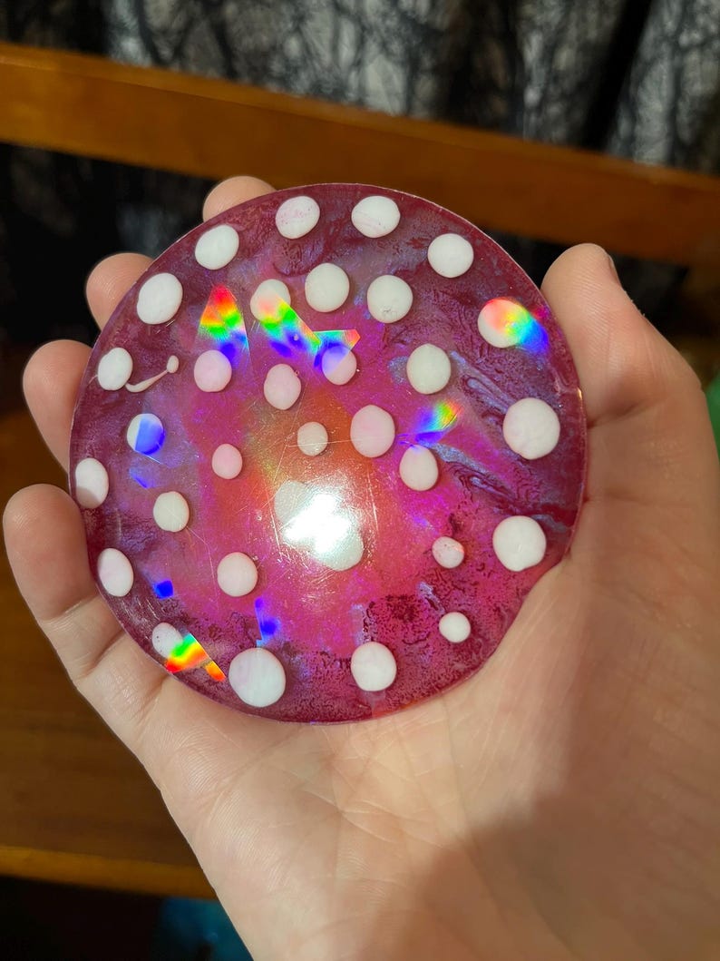 Rainbow Holographic Coasters with UV Reactive Ink zdjęcie 8