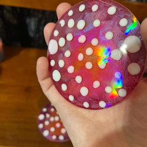 Rainbow Holographic Coasters with UV Reactive Ink zdjęcie 10