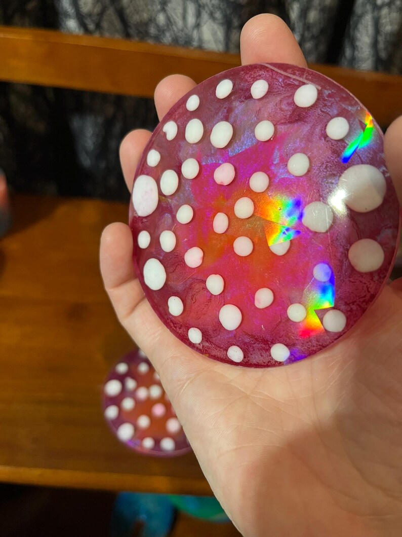 Rainbow Holographic Coasters with UV Reactive Ink zdjęcie 10