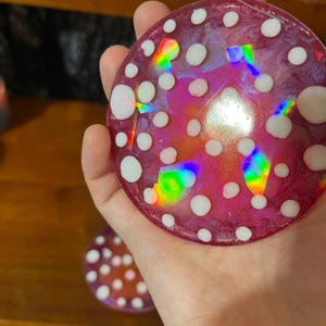 Rainbow Holographic Coasters with UV Reactive Ink zdjęcie 9