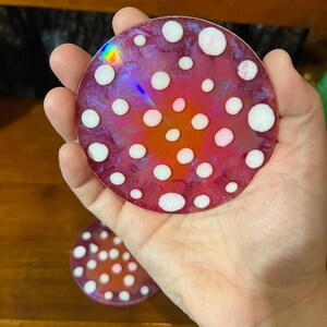 Rainbow Holographic Coasters with UV Reactive Ink zdjęcie 12