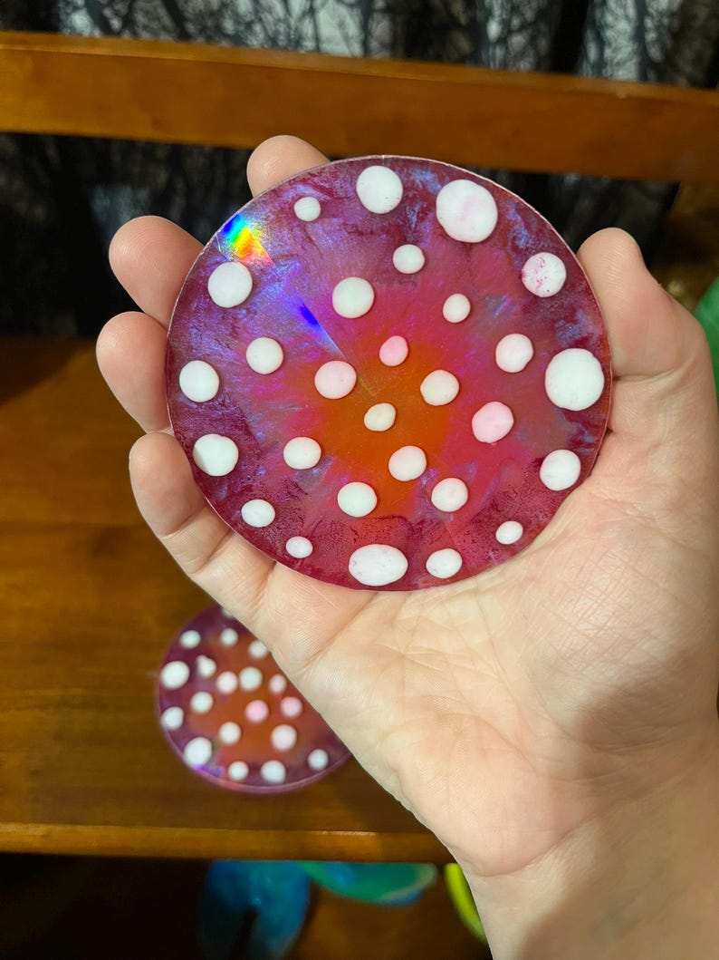 Rainbow Holographic Coasters with UV Reactive Ink zdjęcie 12